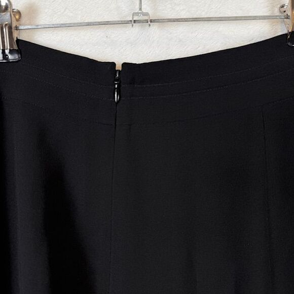 Eileen Fisher 100% Silk Skirt Black Gored Georgette Crepe Pockets Size Small - Picture 5 of 10